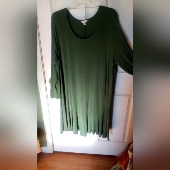 Green, Terra & Sky dress, size 3X 24W-26W - Picture 1 of 6